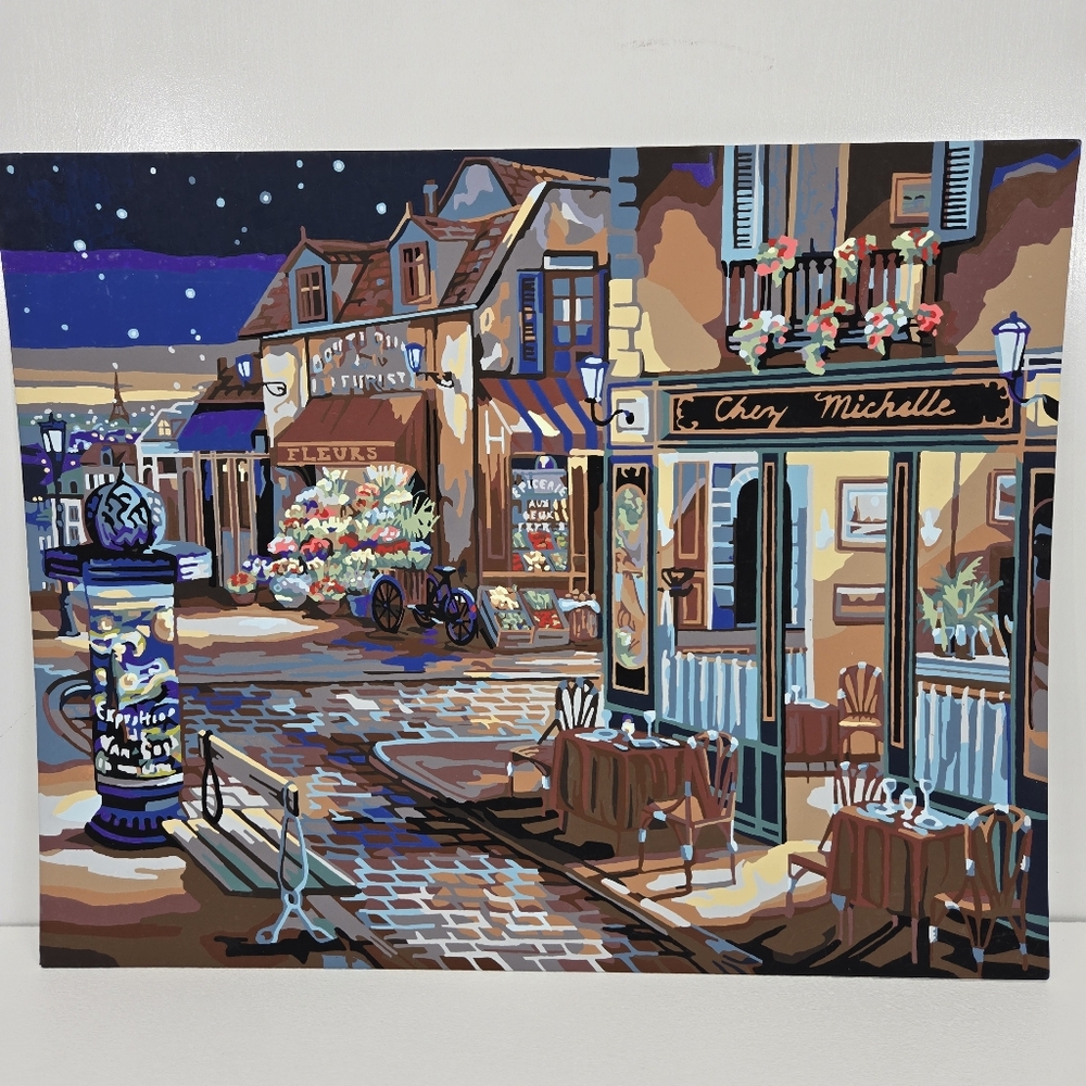 Starry Night Paris Finished Acrylic Painting‎ Paint By Number 20x16 Nightlife